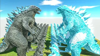 Legendary Godzilla War - Growing Godzilla 2014 VS Frostbite Godzilla, Size Comparison Godzilla