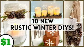 10 New Rustic DIY Winter Wonderland Decorations! Dollar Tree DIY ideas for cozy winter room decor!