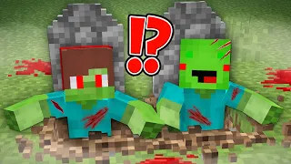 JJ and Mikey Became ZOMBIES and Out of Their GRAVES in Minecraft Challenge Maizen Mizen JJ and Mikey