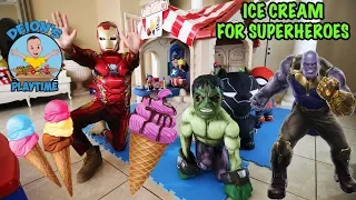 Ice Cream for superheroes | Pretend play | Deion's Playtime Skits
