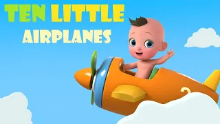 Ten Little Airplanes + More Kids Songs | NuNu Tv Nursery Rhymes