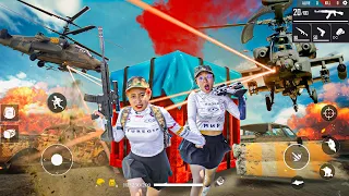 LD Rampage: Two girls Rival Airdrop Pubg | Funny Free Fire Guns War Nerf Battle