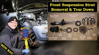 Front Suspension Strut Removal, Tear Down and Refitting on BMW MINI Cooper R50 🚗