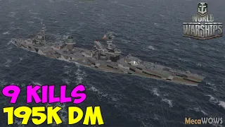 World of WarShips | Izmail | 9 KILLS | 195K Damage - Replay Gameplay 4K 60 fps