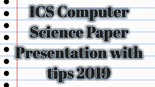 ICS FSC Computer Science paper presentation 2019