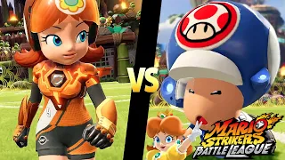 Mario Strikers Battle League Team Daisy vs Team Toad in Jungle Retreat