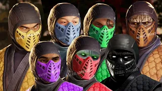 Mortal Kombat ALL NINJAS SCORPION SUB-ZERO REPTILE ERMAC TREMOR RAIN SMOKE NOOB Evolution MK1 - MK1