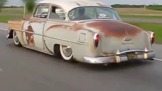 Bagged 1954 Chevy Cruising - Hales Speed Shop