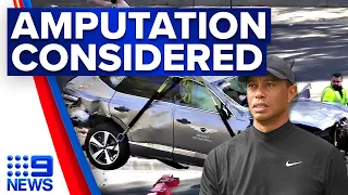 Tiger Woods reveals leg amputation was considered after car accident | 9 News Australia