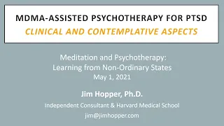 MDMA-Assisted Therapy for PTSD: Clinical and Contemplative Aspects, by Jim Hopper, PhD