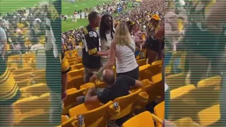 White Woman Slaps Black Man at Steelers vs Lions Football Game. Boyfriend Gets Slept!