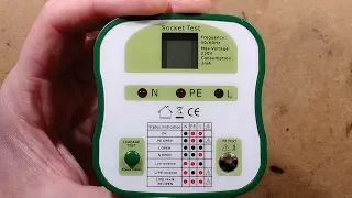 Inside a mains socket tester with LCD display.  (with schematic)