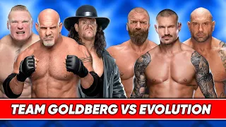 Goldberg & Undertaker & Brock Lesnar vs. Batista & Randy Orton & Triple H (Evolution) - WWE 2024