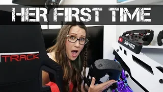 WIFE'S FIRST TIME using VR in the Sim Racing Rig!