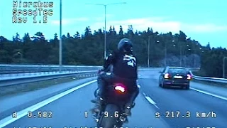 Fatal high speed police chase - Unmarked SAAB 9-5 Aero vs Kawasaki ZX-10R *Translated*