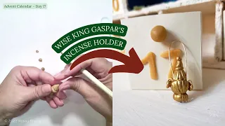 Day 17: How to make the incense burner in cold porcelain clay | Nativity Advent Calendar 2022