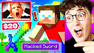 I Caught My LITTLE BROTHER Selling HACKS On MINECRAFT!