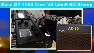 Boss GT-1000 Core VS Line6 HX Stomp /  VOX AC30 / All Settings Same / No Talking