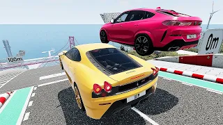 Big High Ramp Jumps with Expensive Sports Lux Cars Crashes - BeamNG Drive