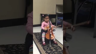 Abia playing Twinkle Variation A on the cello (3 years old)