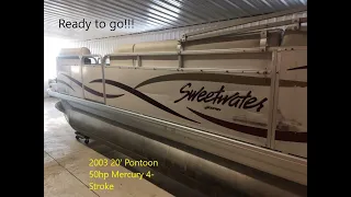 2003 20' Sweetwater Pontoon with a 50 hp Mercury 4-Stroke