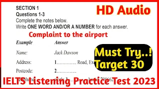 Complaint to the airport listening practice test 2023 with answer| IELTS Listening practice test