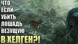 Что Будет Если Убить Лошадь Везущую в ХЕЛГЕН? Skyrim Anniversary