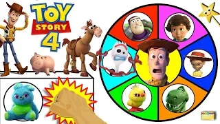 TOY STORY 4 Spinning Wheel Game w/ Surprise Movie Toys NEW TOY STORY TOYS