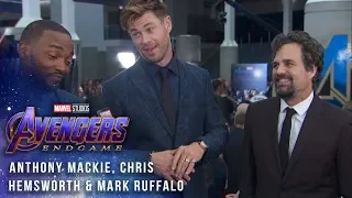 Mark Ruffalo, Chris Hemsworth & Anthony Mackie Try Not to Spoil Avengers: Endgame at the Red Carpet