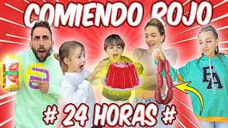 24 HORAS COMIENDO ROJO TODOS JUNTOS | Familia Amiguindy