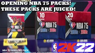 2000-2010 NBA 75th PACK OPENING - NBA 2K22 MyTeam - BEST PACK OPENING SO FAR?!