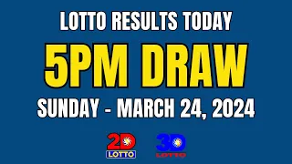 5PM Lotto Result Today March 24, 2024 (Sunday) Ez2 Swertres PCSO