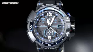 CASIO G-SHOCK SKY COCKPIT GW-A1100series WORLDTIME & CHRONOGRAPH MODE　スカイコックピット　ワールドタイム クロノグラフ機能