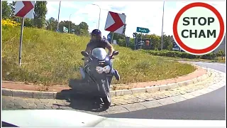 Pijany na motorze uciekał przed ITD - przeciął rondo i zderzył się z Hondą #1260 Wasze Filmy