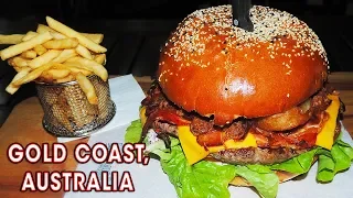 Phat Bastard Burger Challenge w/ Pulled Pork & Onion Rings!!