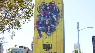 The Doom Patrol HBO Billboard Sunset Blvd LA CA USA Matt Bomer Brendan Fraser Timothy Dalton