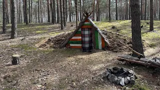 Warm Underground Hole Build | Amazing shelter in the sand