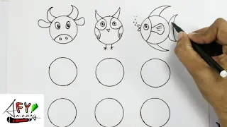 HOW TO DRAW WITH THE CIRCLES | Simple drawings from circles for kids | Drawing for kids