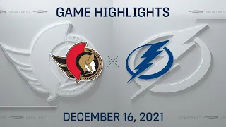 NHL Highlights | Senators vs. Lightning - Dec. 16, 2021