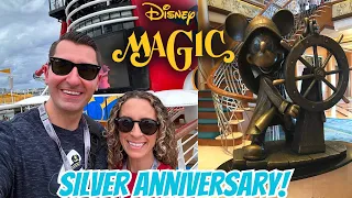 FIRST TIME on the DISNEY MAGIC! | Room Tour, Lumiere's, Ship Tour | Silver Anniversary At Sea Day 1