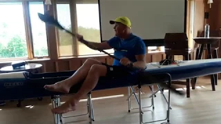 Oscar Chalupsky demonstrating surfski paddling drills. #1