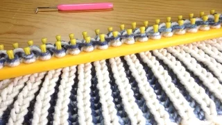 Cómo tejer una bufanda bicolor en punto brioche con telar (Tutorial DIY)