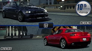 Need For Speed World: BMW M3 GTR E46 vs  Mazda RX-8 (Most Wanted Special)