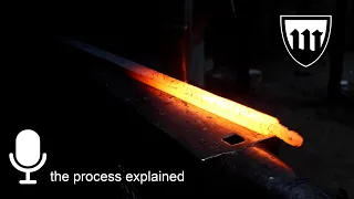 Explaining the forging  process of a multi bar viking sword.