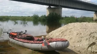 Вело-водный поход и немного рыбалки. Ультралайт кастинг. Байдарка Налим 225