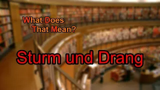 What does Sturm und Drang mean?