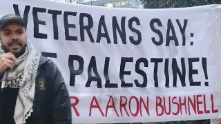 US VETERANS BURN THEIR UNIFORMSAT AARON BUSHNELL’S VIGIL #FreePalestine