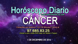 Horóscopo Diario - Cáncer - 1 de Diciembre de 2016