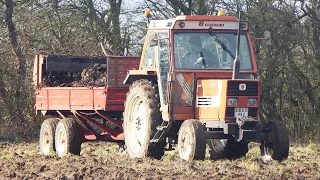 Fiat 70-90 Spreading Manure w/ Old JF Mug Spreader