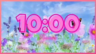 10 Minute Timer With Music FLOWERS | SPRING-CLASSROOM-HAPPY |